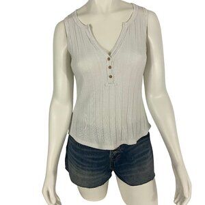 Buckle White Crow Tank Top Women's Size M White Cotton Sleeveless V Neck New